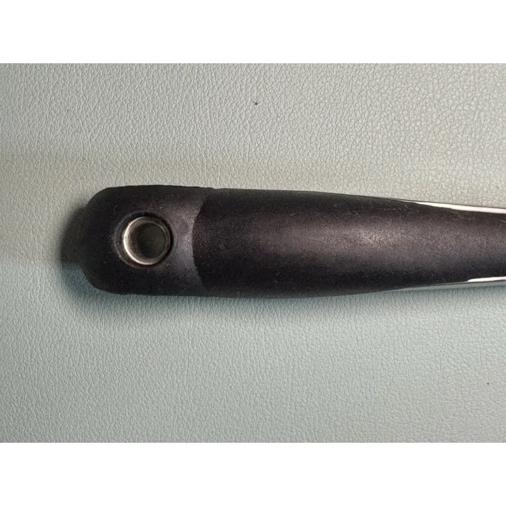 Revere Ware Stainless Steel Silver Spatula Black Silicon Grip Heavy USED Vintage